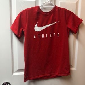 Red Nike Athlete Boys short sleeve shirt